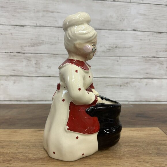 Mrs Claus w/ Toy Bag Ceramic Figurine Statue Decoration Christmas Holiday - Picture 2 of 10